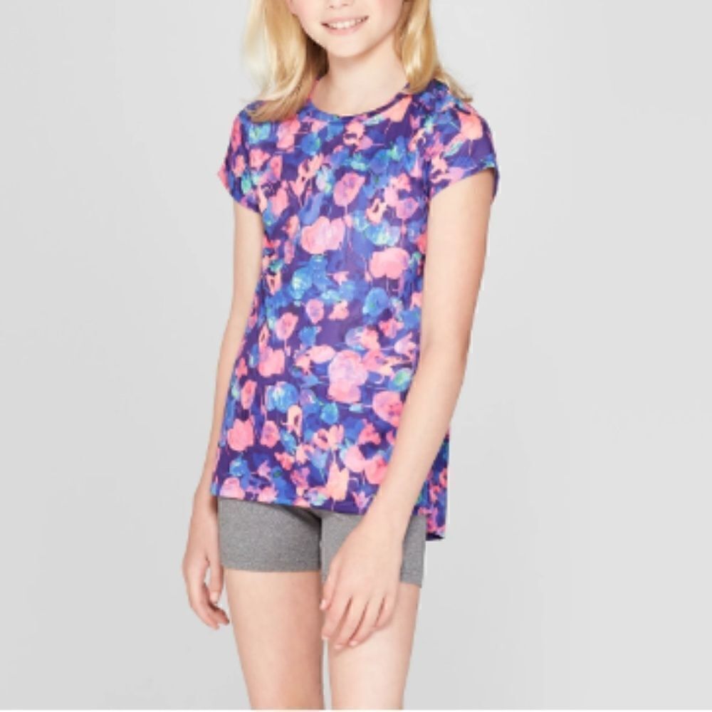 Girls' Printed Tulips Tech T-Shirt